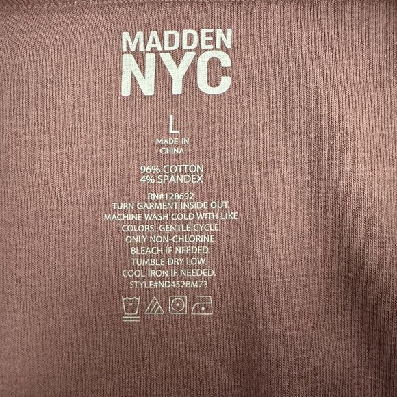 Madden NYC Twilight Mauve Jersey Mini Dress Open Back Design Sleeveless Size L - Picture 6 of 6